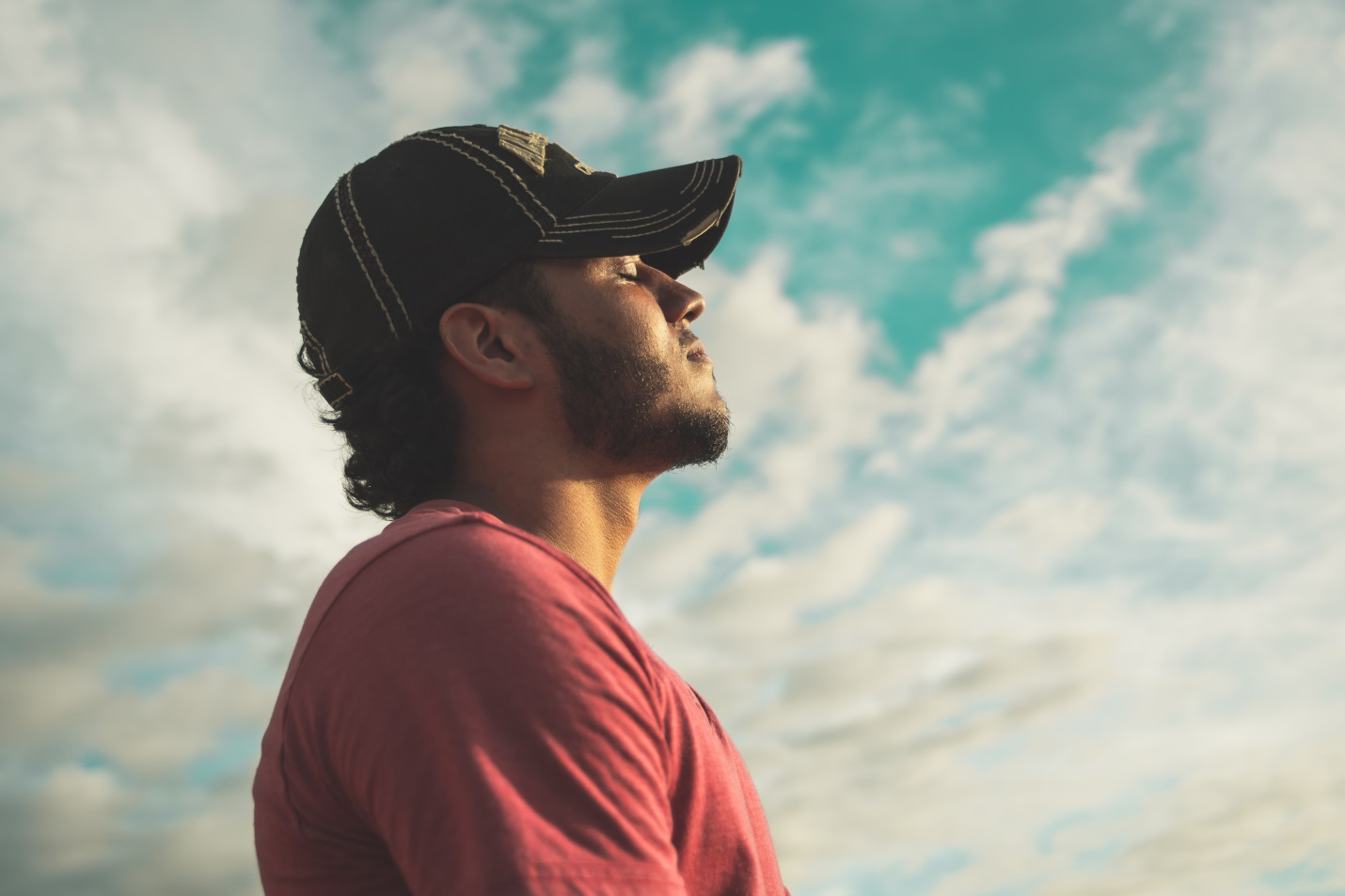  A man trying to control his breathing