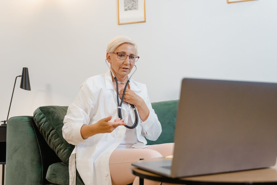 telehealth doctor during a dandruff consultation